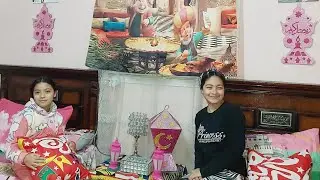 تعليق زينة رمضان🌜⭐فى غرفة جودى وجيداء🌜🎉