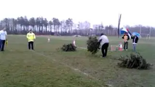 Christmas tree throwing competition in aid of CF