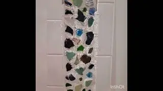 Seaglass Mosaic Tiling a Shower - using lots of craft seaglass from Capt. Ky @TheBoredPirate