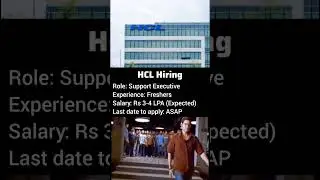 HCL Hiring Freshers