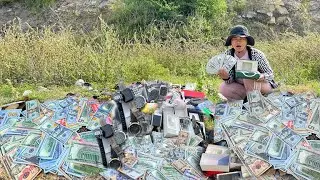 Amazing Lucky girl Found A lot Money $ and good thing at Trash Place - treasure found