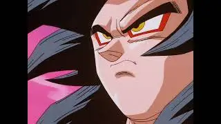 Dragon Ball GT con el OST de DB KAI: Goku Super Saiyajin 4 Esquiva El Ataque De Super Baby Vegeta 2