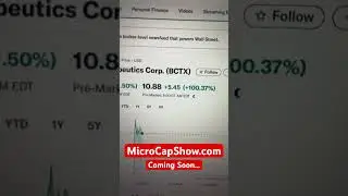 $BCTX pops 100% in the pre-market on breaking news