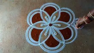 Diwali 2023 simple Diya rangoli flower kolam 5*3Deepavali kolam muggulu kaalai thendral kolangal