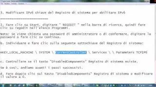 Modificare IPv6 chiave del Registro di sistema per abilitare IPv6.avi