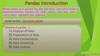 1- Pandas with Python Introduction Video. #pandas #python #pythonprogramming #programming