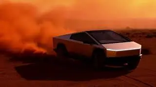 Racing a Cybertruck on Mars 