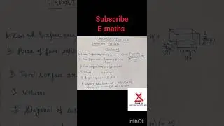 cuboid mensuration (3D) important formulas #math #ssc #banking #cbse #icse #shorts #trending #viral