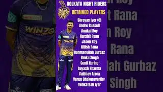 IPL 2024 : KKR Retained Players #ipl #kkr #youtubeshorts #shorts