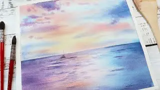 How To Paint Dreamy Sky In Watercolor