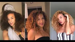 Very quick dark brown to blonde - curly hair