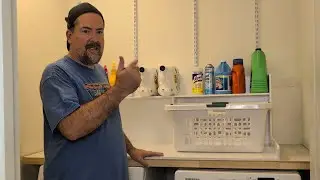 Easy Laundry Room Countertop with Awesome storage Shelf!