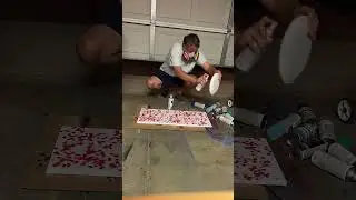 Drop spray paint painting, Jacob Alexander Kendall ￼