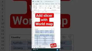 add slicer with world map #excel #exceltraining #exceltutorial #exceltips #exceltricks #excelformula