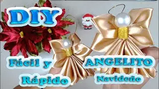 DIY  WOW Como Hacer Un Angelito  Navideño de LISTÓN Decoración Linda para la Época Navideña
