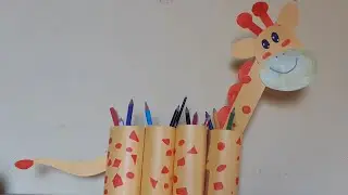 DIY || A giraffe design pen stand for study table
