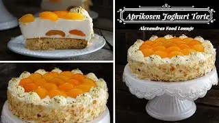 Aprikosen Joghurt Torte/ Wunderkuchen-Boden mit Buttermilch/ Mega einfach!!