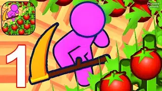 Crazy Farm: Farming & Building - Gameplay Walkthrough Part 1 Stickman Farm Land Manager Harvest