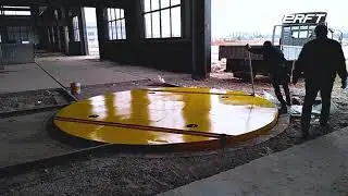 Cable rail turntable transfer platform material handling