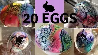 20 Painted Easter Eggs Acrylic Pouring Compilation 💙 Paint with Me 💜 Bloom Technique 💛 Easter Crafts
