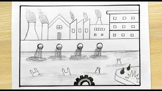 How to sketch stop water pollution idea| Water pollution poster drawing idea |Water pollution sketch