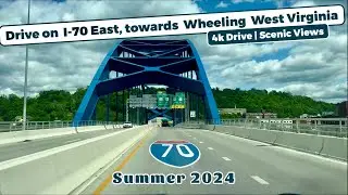 Drive on Interstate I-70 Eastbound towards Wheeling, West Virginia
