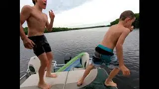 Flipping off a pontoon