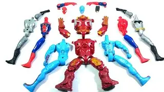 MARVEL ASSEMBLE TOYS HULK BUSTER VS CAPTAIN AMERICA VS SPIDER-MAN3 VS BATMAN...