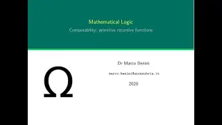 Mathematical Logic, part 5: primitive recursive functions