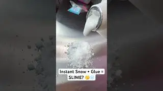 Instant Snow + Glue = SLIME? 🤔 DIY Slime Recipe 👀❄️