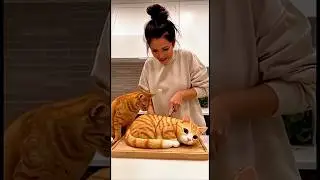 Cats FREAK OUT Over Hyper-Realistic Cakes! 😱     # freerista#shortsfeed #funny   #shortvideo #ai#cat