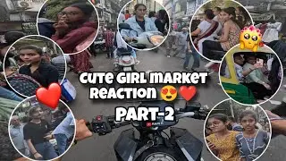 Cute girls market reaction on laudest duke 200 part-2 🥰|| cute reaction on duke 😍❤️#surat #cutegirl