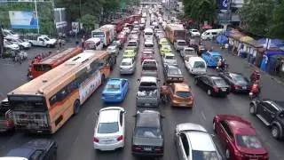 CRAZY TRAFFIC JAM IN BANGKOK, BANGKOK CITY, THAILAND TRAVEL, TRAFFIC