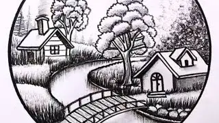 Mesmerizing Landscape drawing tutorial 