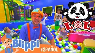 Blippi visita un patio de juegos (Fidgets Indoor Playground) | Videos de vehículos para niños