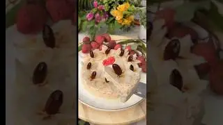 Easy Lychee Cake🍰summer Recipe #lychee #litchi #fruitcake #fruit #fruits #summershorts #cakerecipe