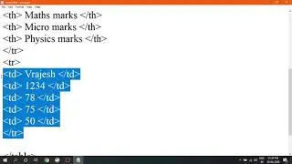 How to create a marksheet table in HTML