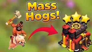 Mass Hogs TH10 Attack Strategy 🔥 Easy 3 Star in Clash of Clans!