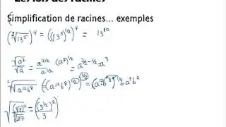 Exercices sur les exposants et les racines simplification (Math 3 et MATH 4 SN Quebec)