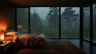Stress Relief Piano Music | Rain Falling Outside the Window for Deep Sleep & Chill