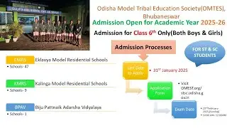 EMRS, KMRS, BPAV Admission 2024OMTES ADMISSION 2025 || Class 6th both Girls and Boys