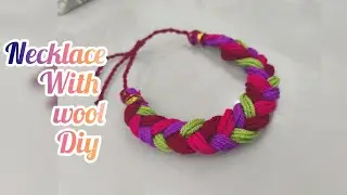 wool necklace| necklace with wool thread| easy wool necklace| braided necklace| wool braid necklace