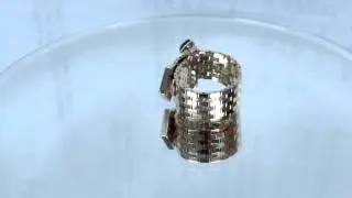 14K TWO TONE GOLD DIAMOND RUBY BELT BUCKLE MESH RING