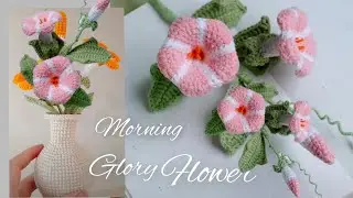 How to crochet morning glory flower🌺 Crochet tutorial for beginners 