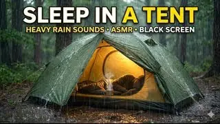 Rain on Tent Flysheet: Deep Sleep Sounds for Insomnia (Dark Screen)