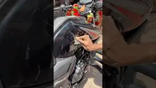 Tvs apache rtr 160😱wrapping black on tank #shorts