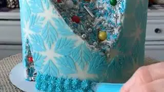 Winter Sprinkle Geode Cake!