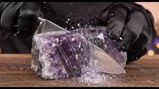 Cutting Crystal Quartz Block | Shimmering Crack Sounds | Cinematic ASMR