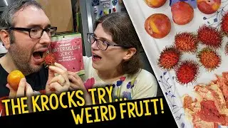 The Krocks Try: Weird Fruit From Trader Joe's! (Watermelon Jerky, Rambutan, Cherry Plums)