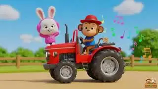 Happy Farm Adventure! 🚜🐒 Monkey Driving Tractor with Bunny & Cows The Giant Milkshake Fountain! 🐮🥤